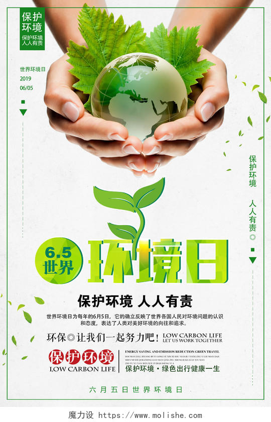 简约清新环保世界环境日宣传海报